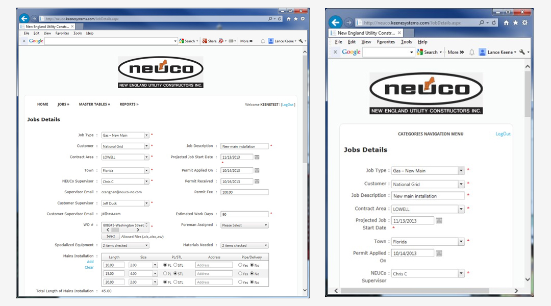 Neuco Web page