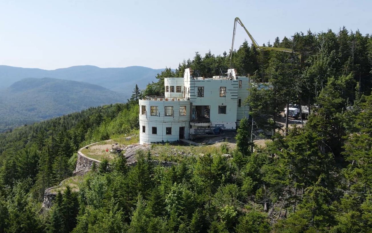 Pouring Concrete into Keene Castle in the 25th build season