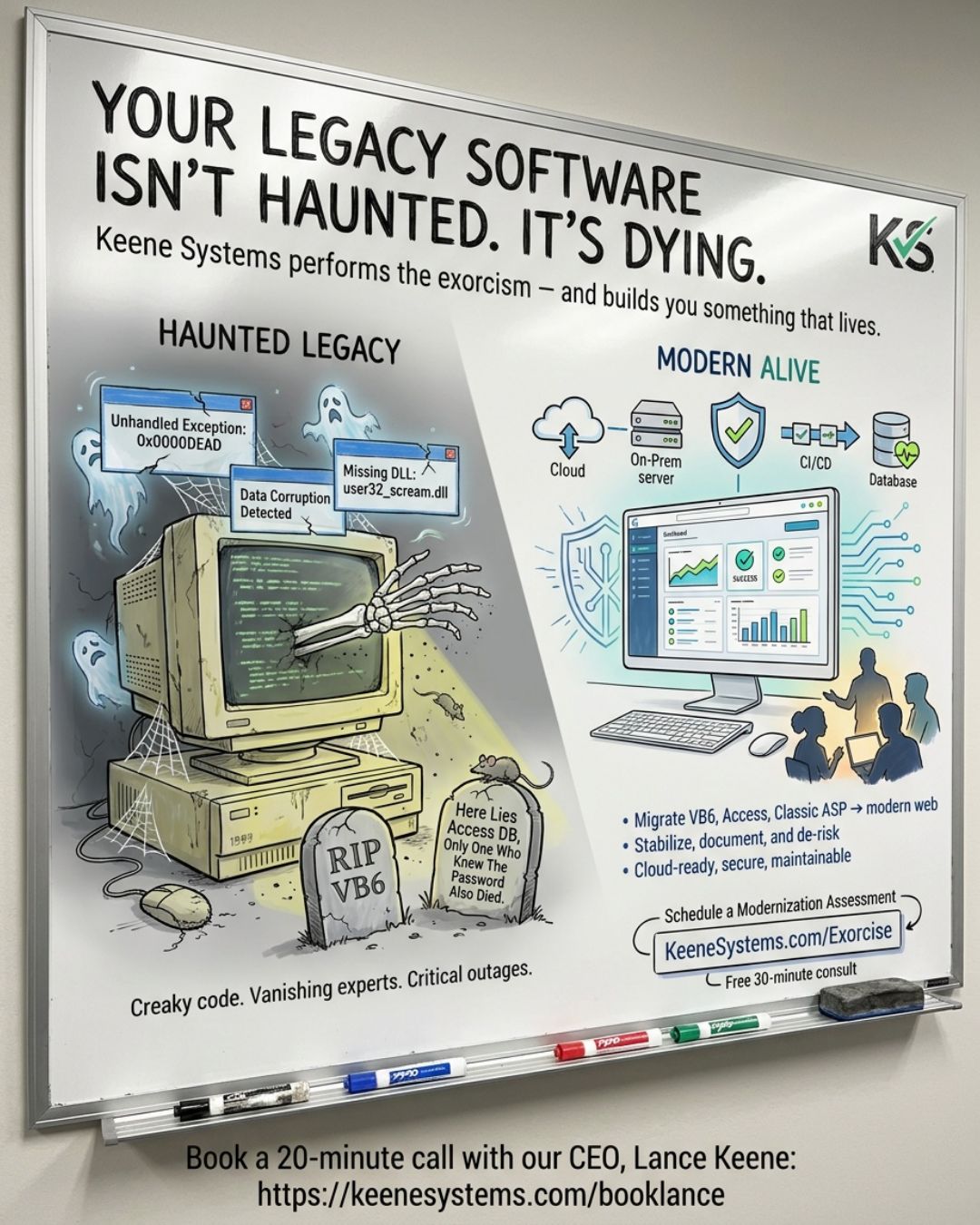 Your VB6 inventory app isn't haunted. It's dying. We perform the exorcism — and the rebuild.